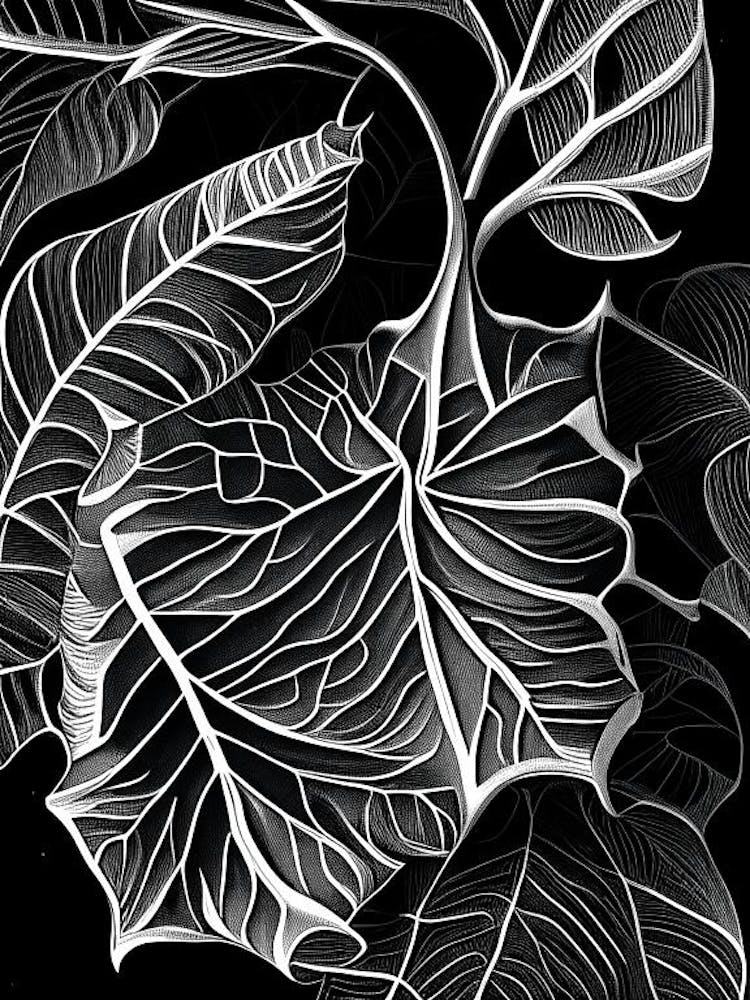 Linogravure Feuille de Citronnier 2