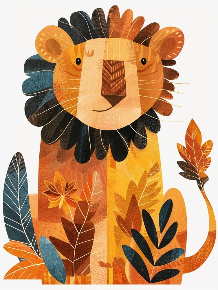 African Lion Lion In Different Seasons Clipart 4