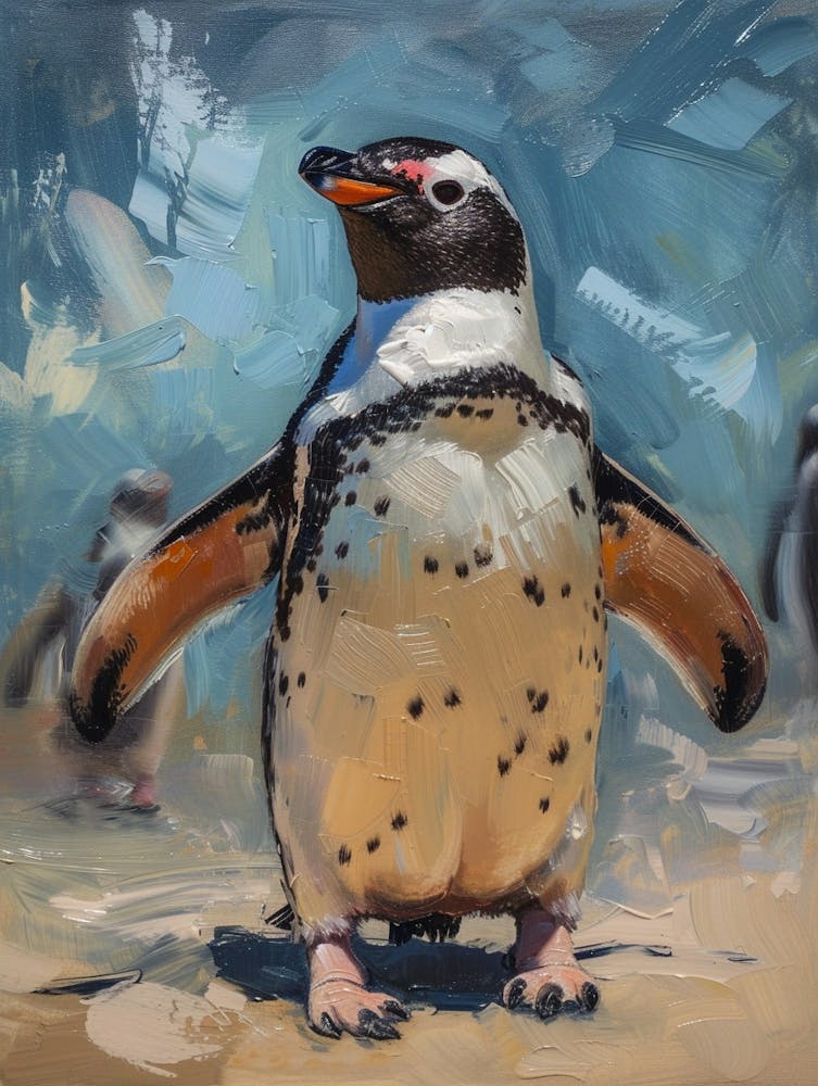 African Penguin Phillip Island The Penguin Parade Oil Painting 4