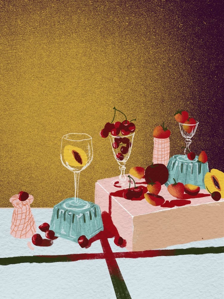 Fruit and Wine Still Life