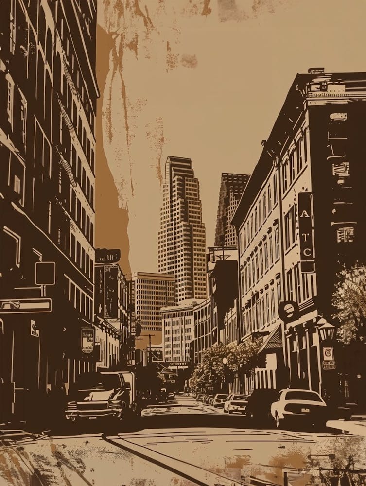 Illustration Duotone Sixth Street Austin Texas 4