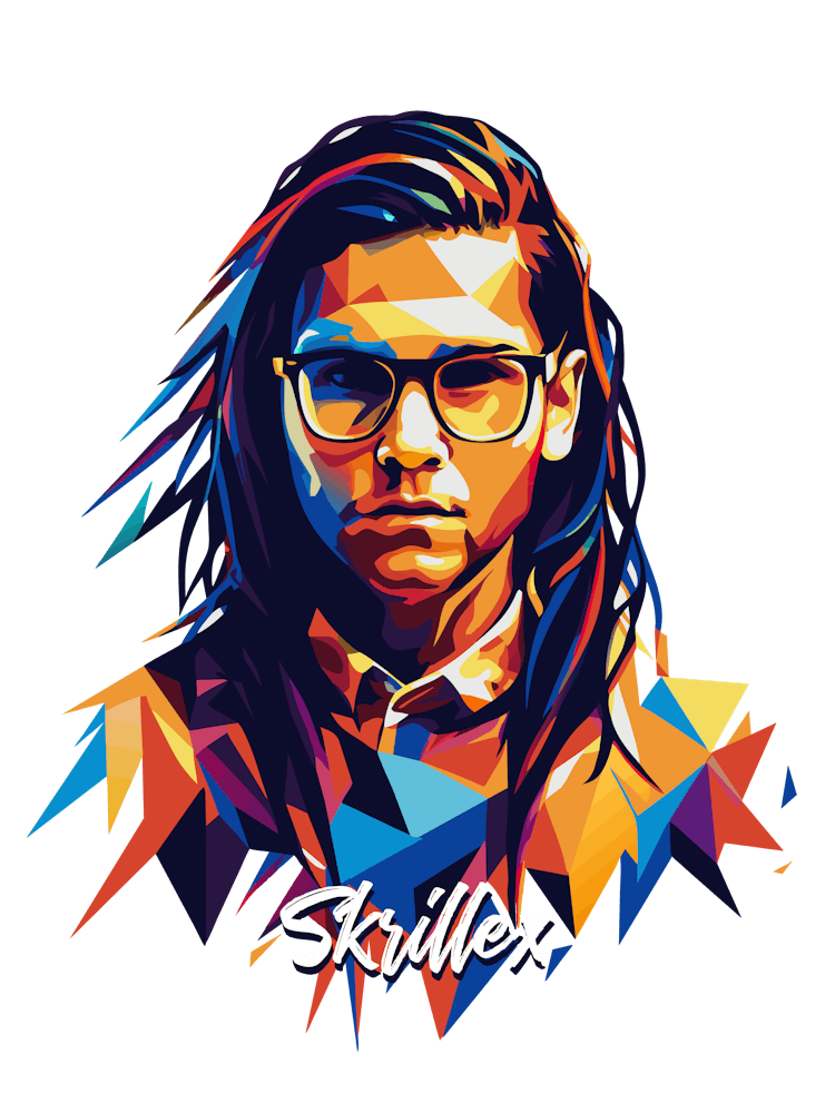 Skrillex 03 Portrait Music Icon WPAP Pop Art Style