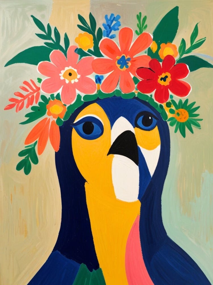 Parrot In Flower Crown 1