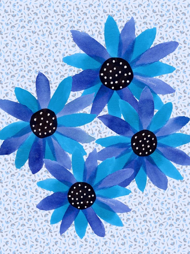 Floral Polka Dot Center Navy