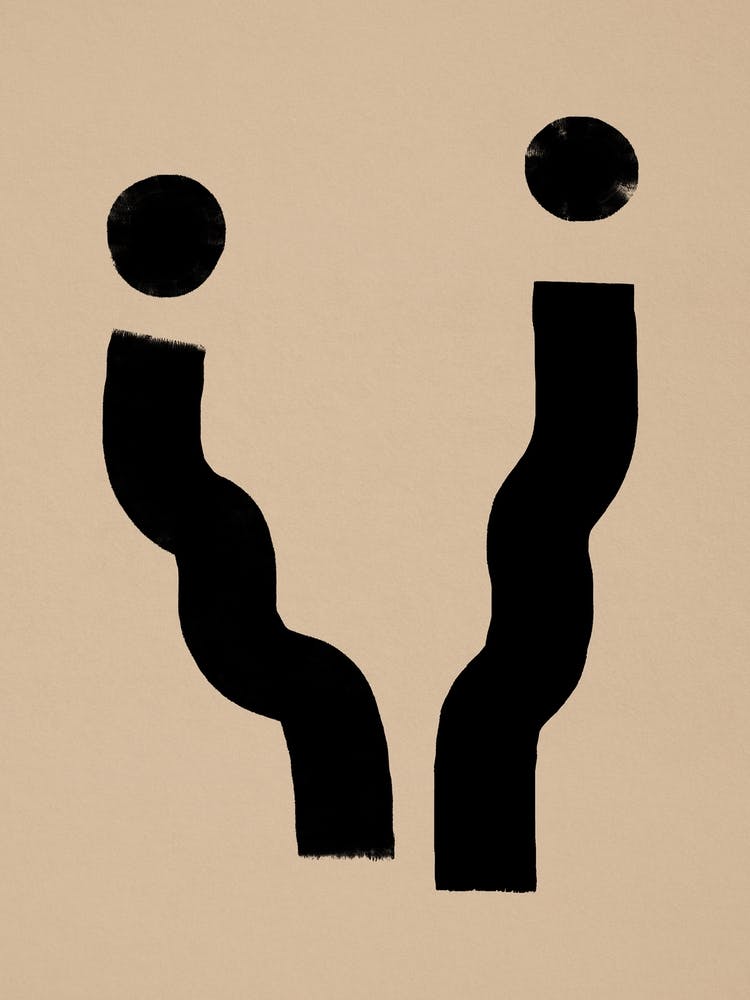 Abstract Composition In Black And Beige