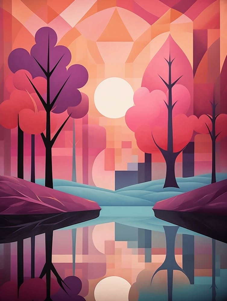 Landscape Geometric Abstract Illustration 13