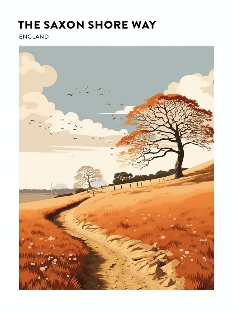 The Saxon Shore Way England 2 Hiking Trail Landscape Poster