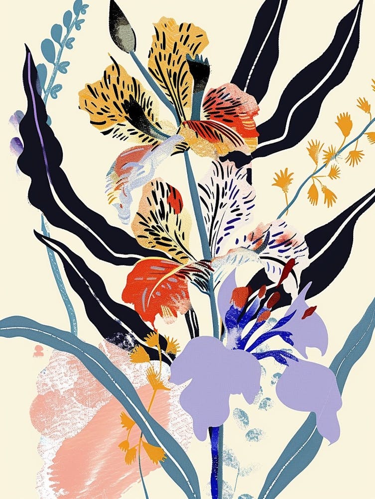 Colourful Flower Illustration Larkspur 3