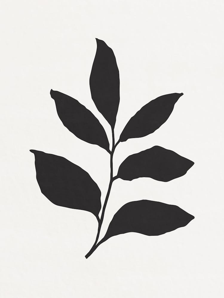 Minimalist Black Leaf 01