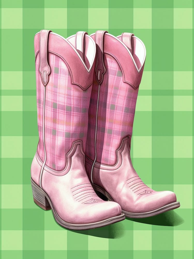 Checkered Cowgirl Boots 2