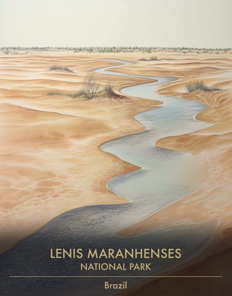 Lenis Maranhenses Nationalpark Brasilien Aquarell 1