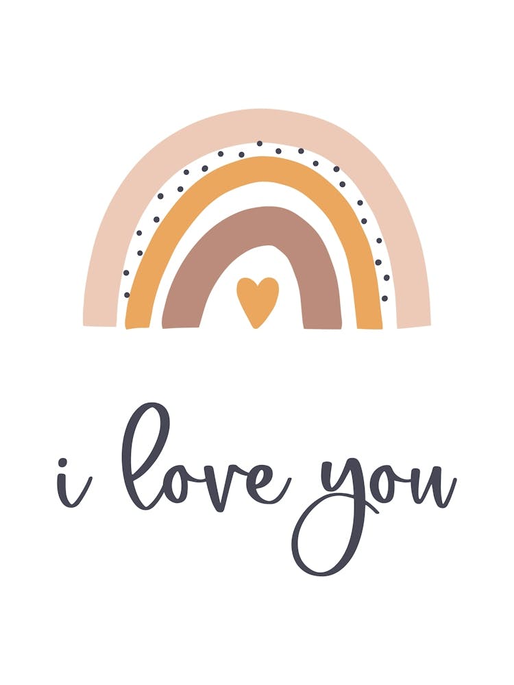 Boho Rainbow, Love Lettering, Baby