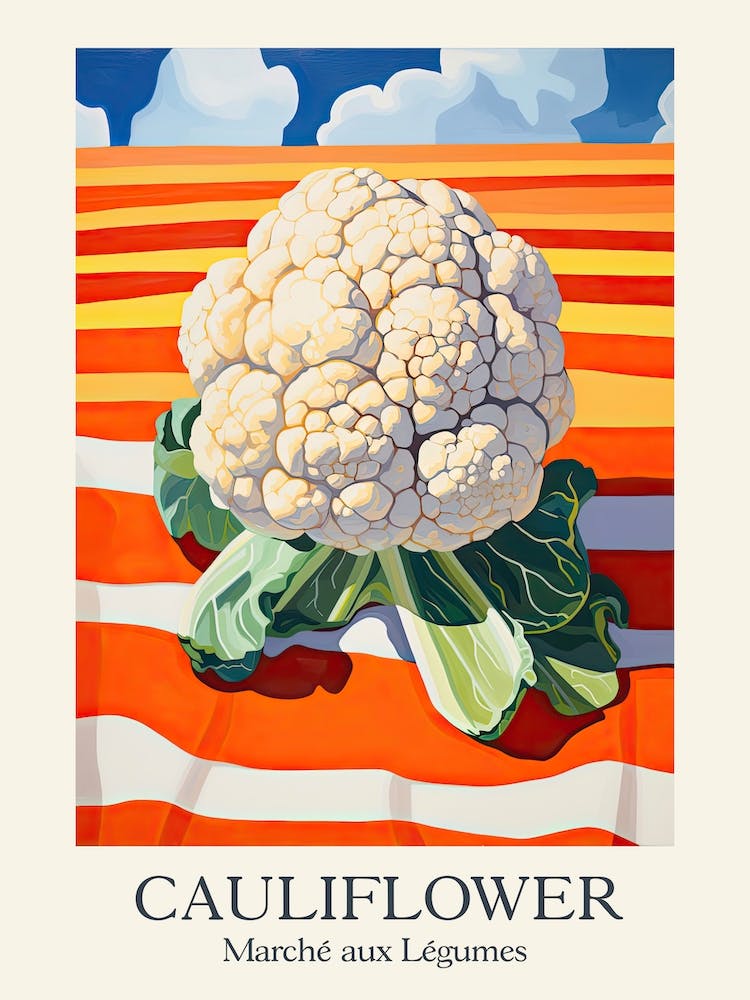Marche Aux Legumes Cauliflower Summer Illustration 4