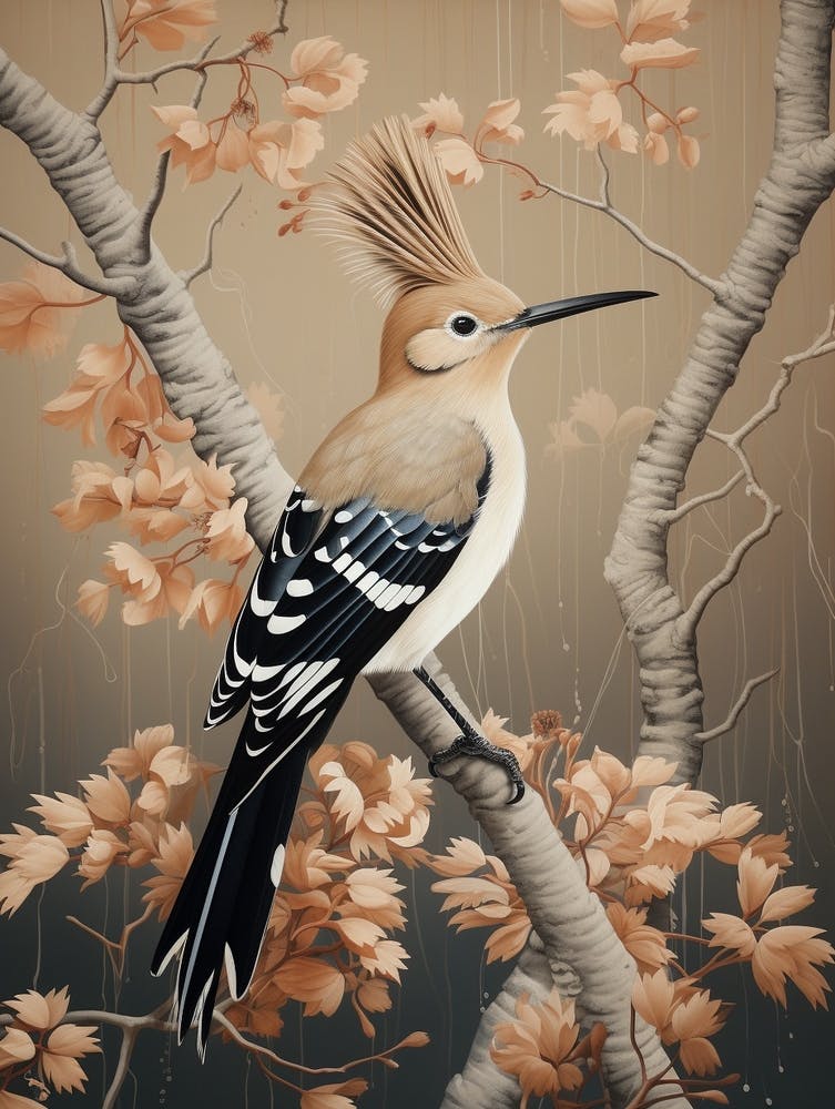 Dark And Moody Botanical Hoopoe 3