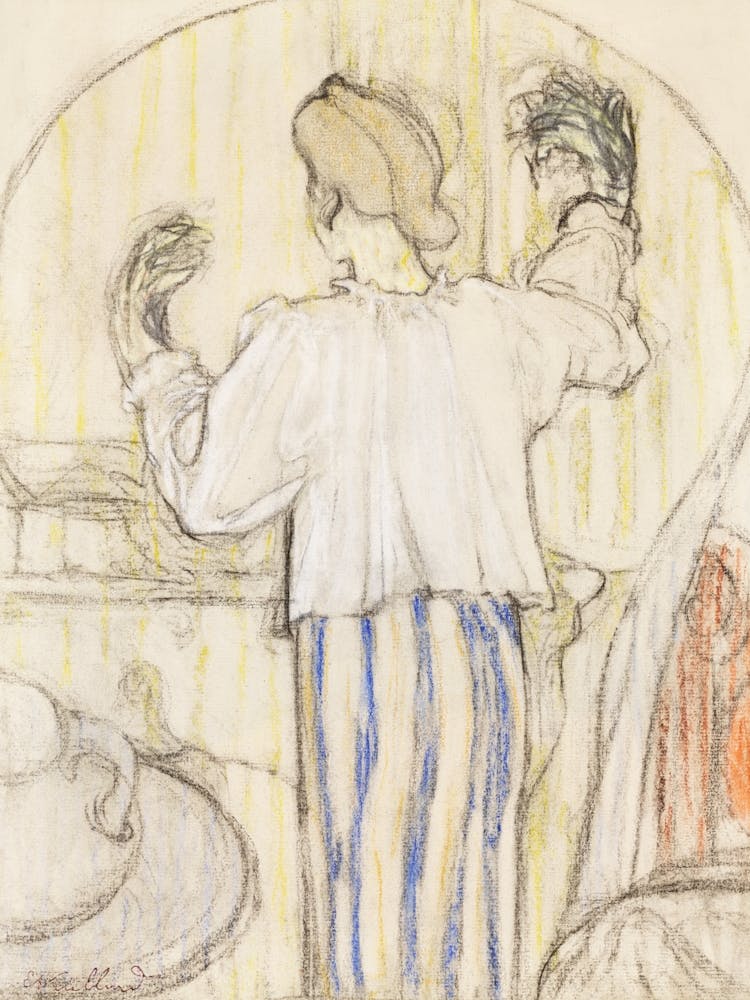 In Front Of The Mirror (1898) By Edouard Vuillard