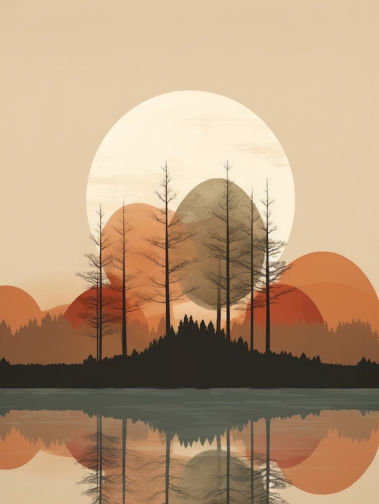 Autumn , Fall, Landscape, Inspired By National Park in the USA, Lake, Great Lakes, Boho, Beach, Minimalist Canvas Print, Travel Poster, Autumn Decor, Fall Decor 26