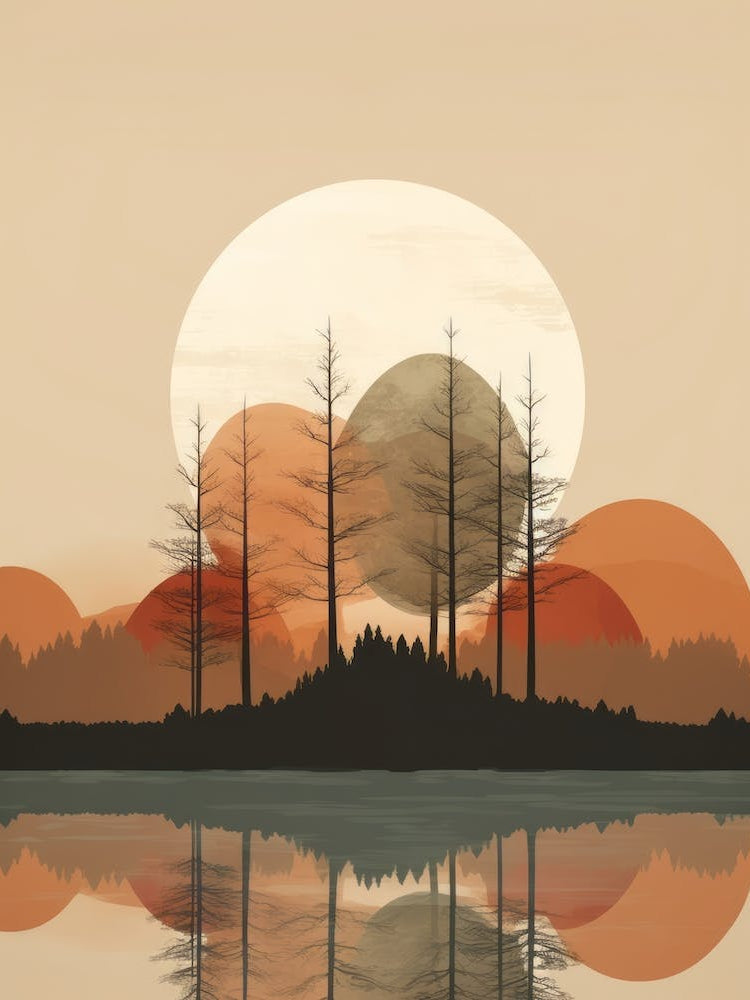 Autumn , Fall, Landscape, Inspired By National Park in the USA, Lake, Great Lakes, Boho, Beach, Minimalist Canvas Print, Travel Poster, Autumn Decor, Fall Decor 26