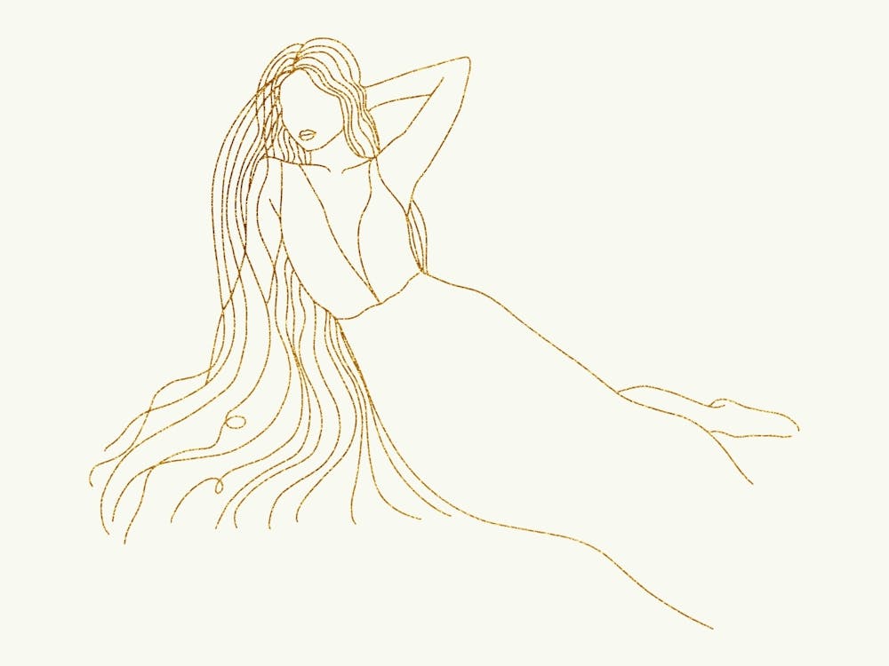 Girl With Long Hair Line