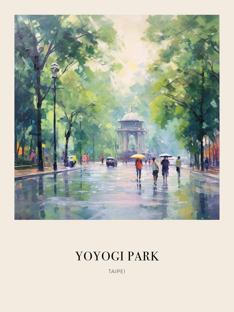 Yoyogi Park Taipei Taiwan Vintage Cezanne Inspired Poster