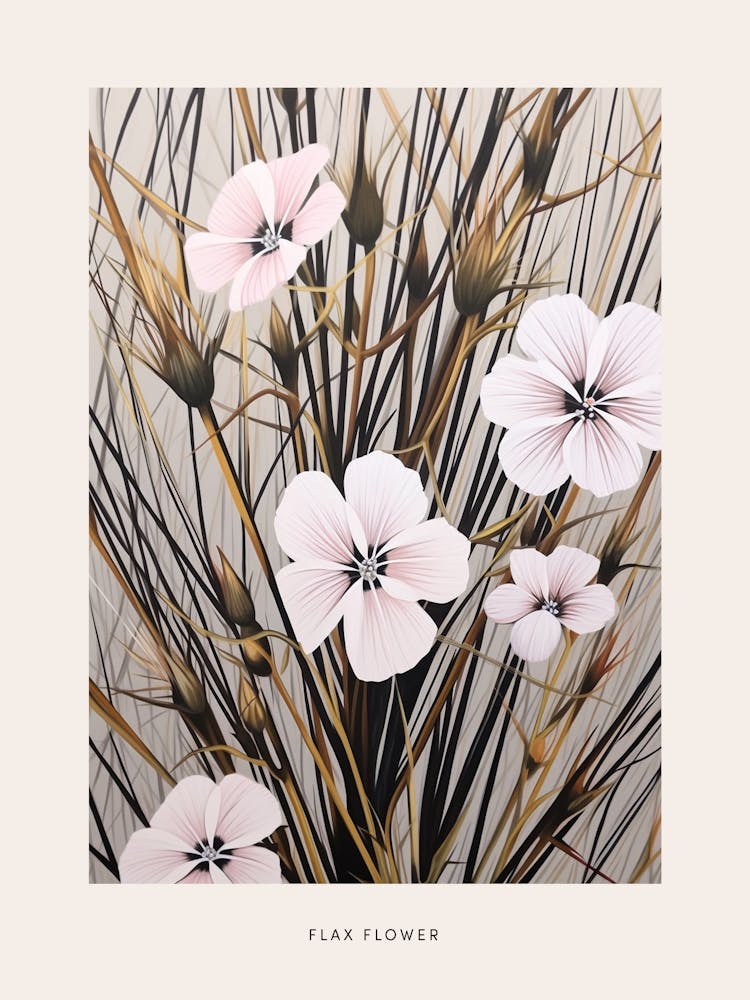 Flower Illustration Flax Flower Flower 2 Poster