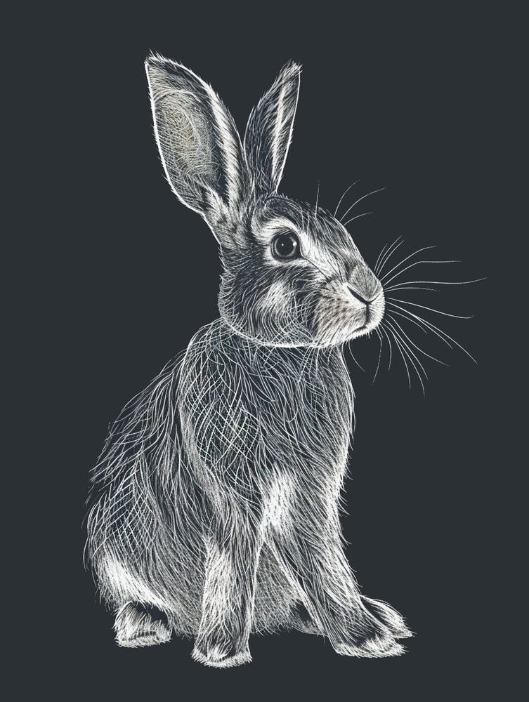 English Lop Rabbit Minimalist Illustration 4