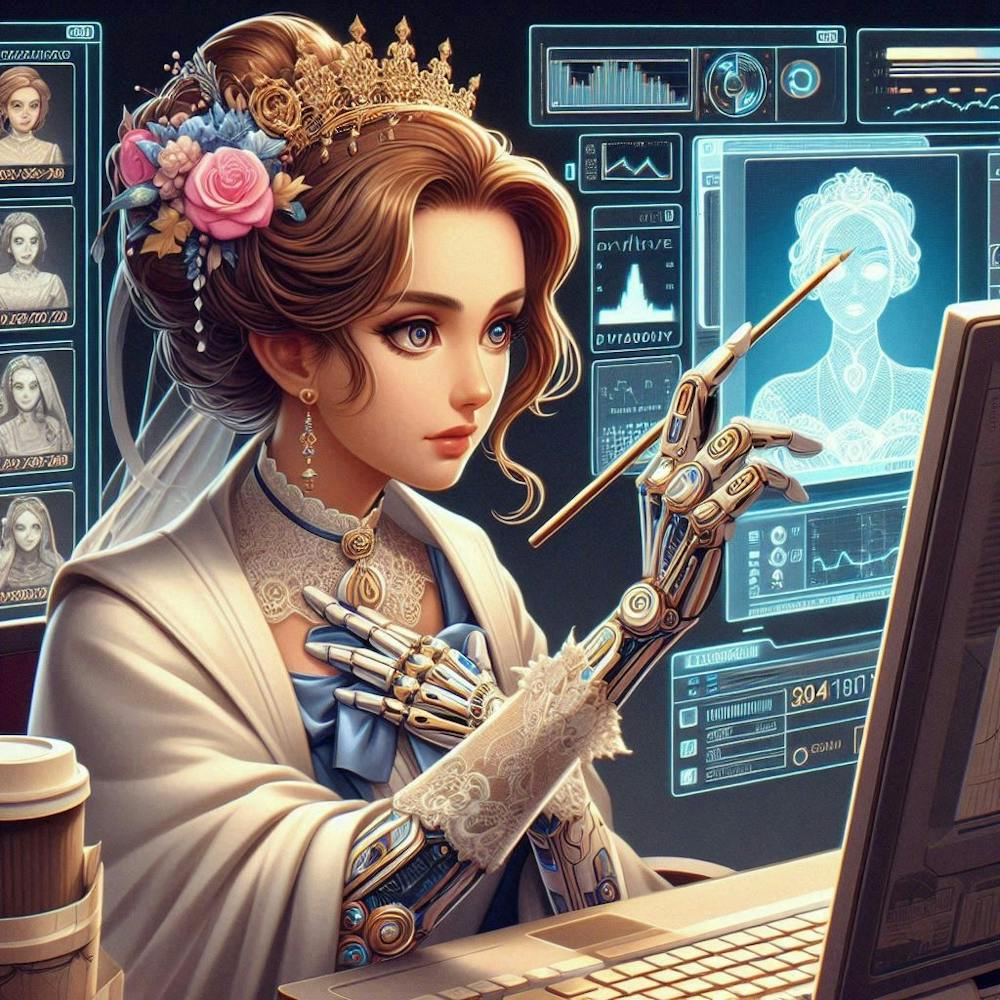 Woman Using A Computer