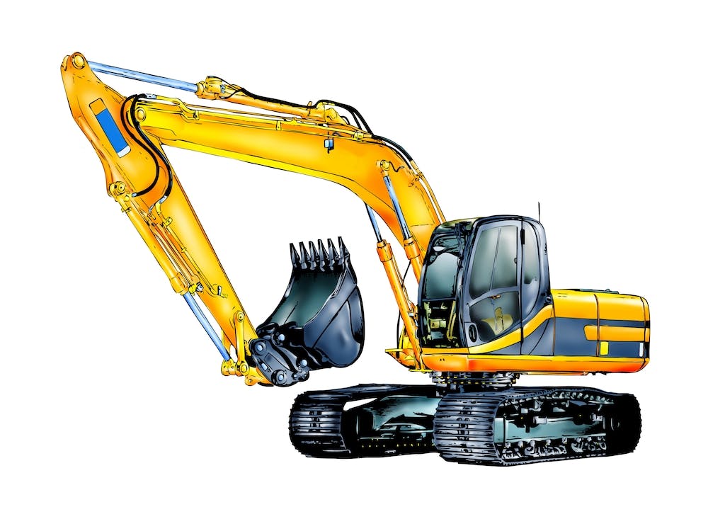 Excavator Art Illustration In A Painting Style 10