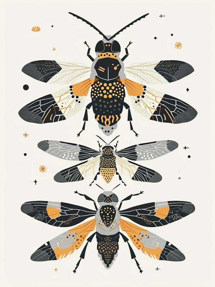 Colourful Insect Illustration Hornet 7
