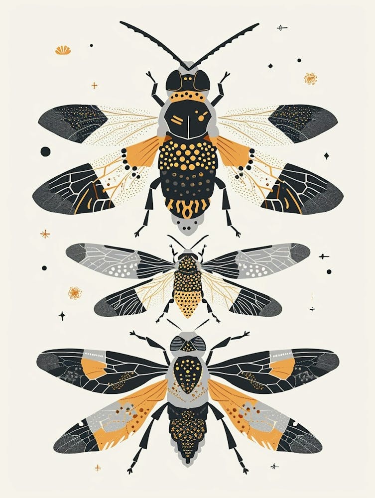 Colourful Insect Illustration Hornet 7
