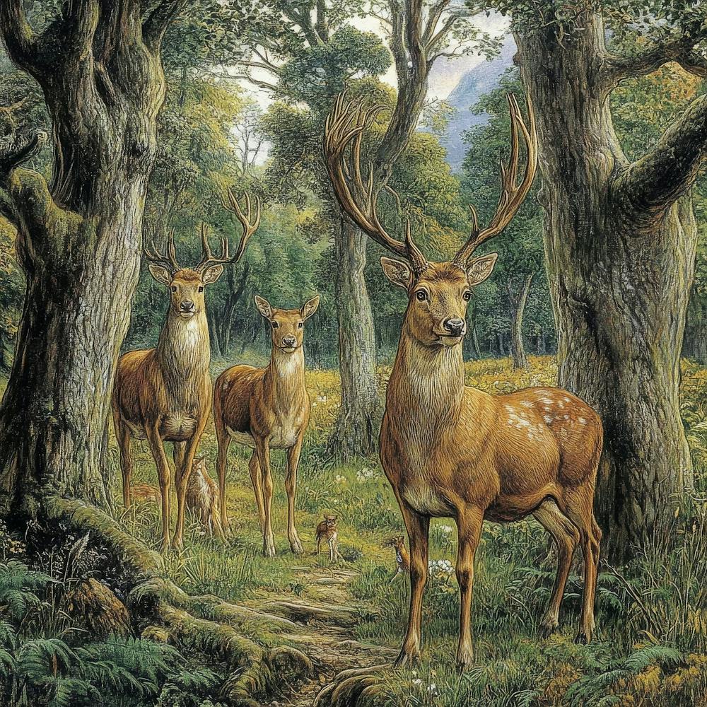 Deer In The Woods Art