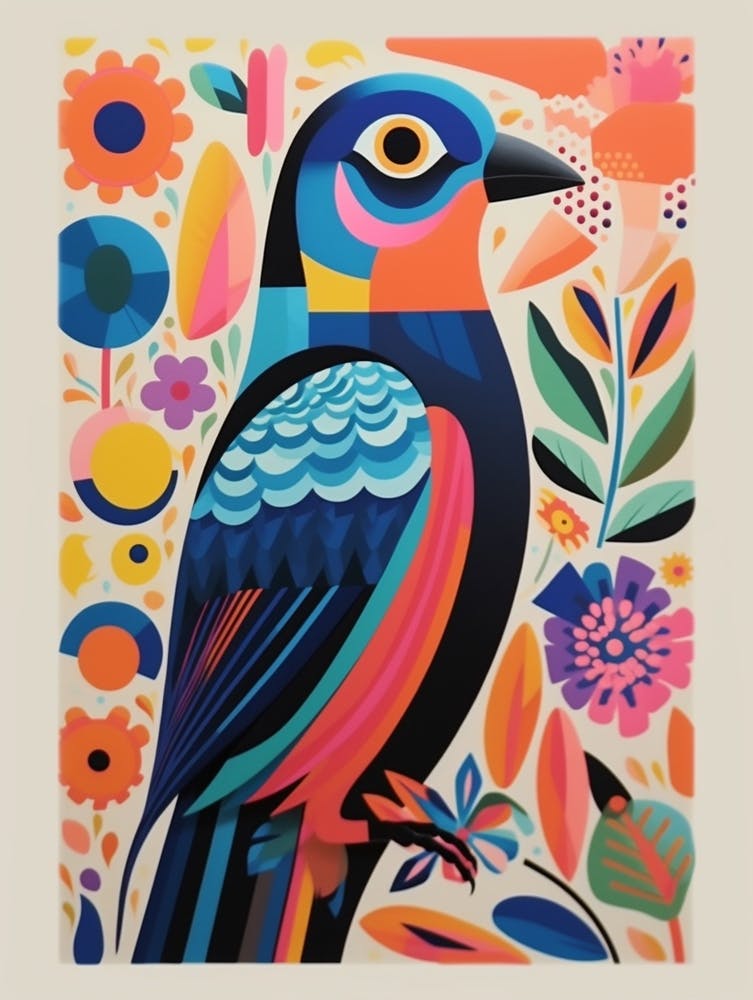 Colourful Scandi Bird Falcon 6