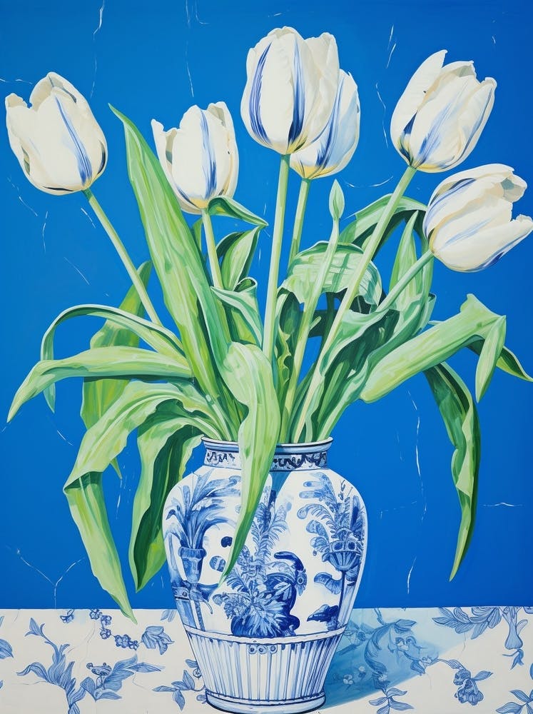 Flowers In A Vase Still Life Painting Tulips 1