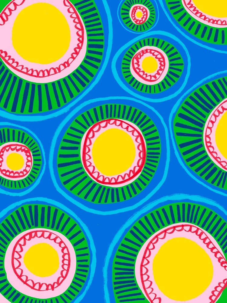 Coloured pattered circles