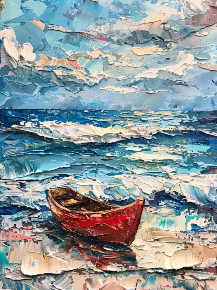 Red Boat On The Beach 1