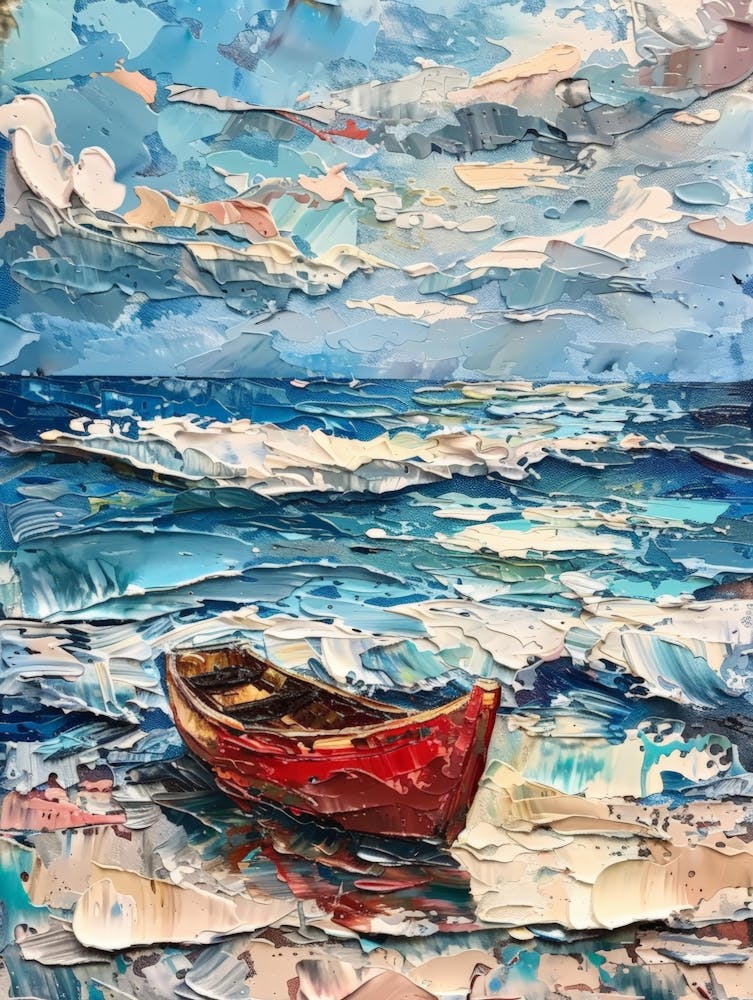 Red Boat On The Beach 1