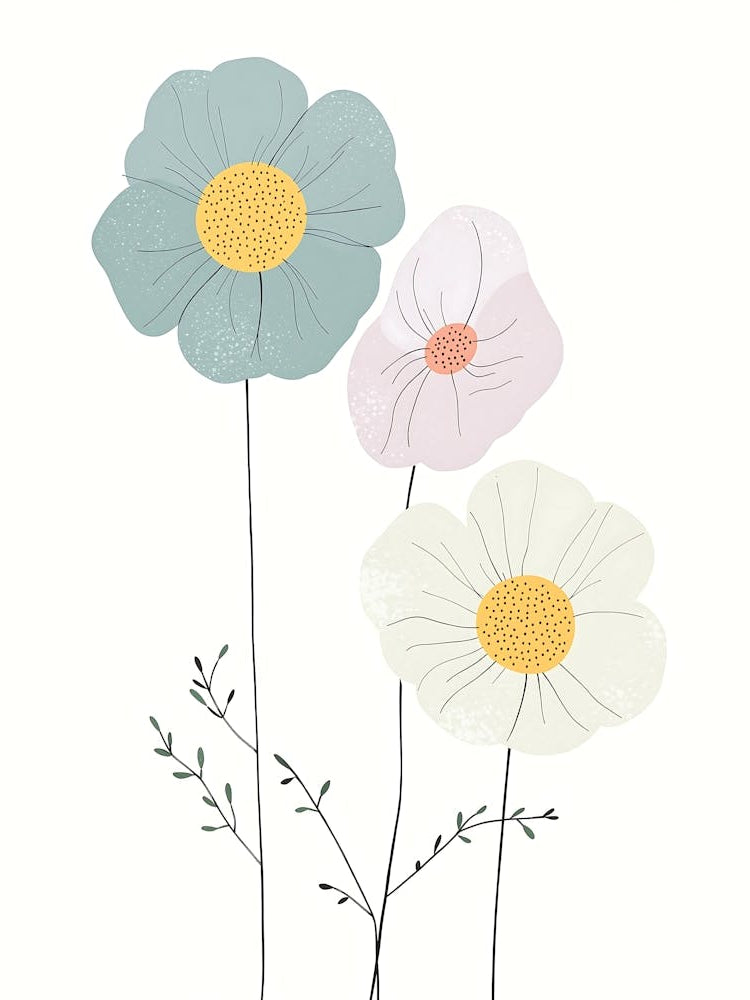 Serene Pastel Florals with a Modern Touch