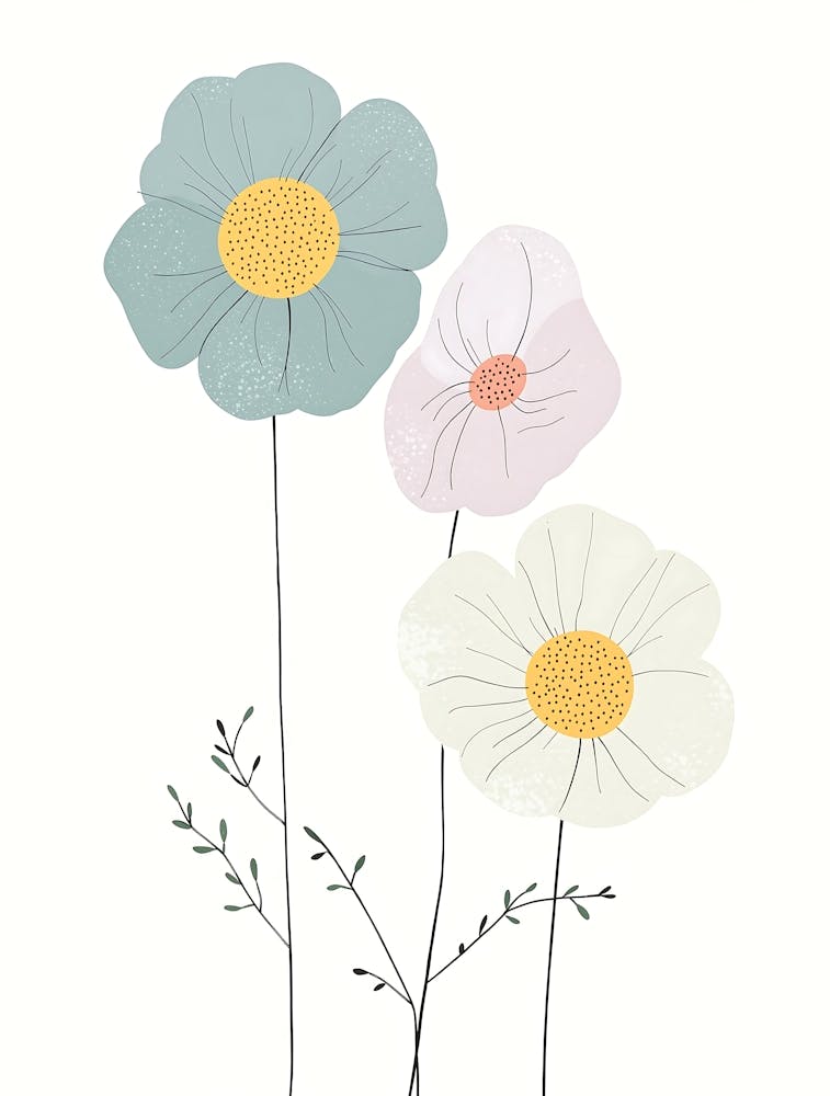 Serene Pastel Florals with a Modern Touch