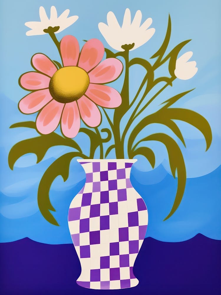 Wild Flowers Blue Tones In Vase 2