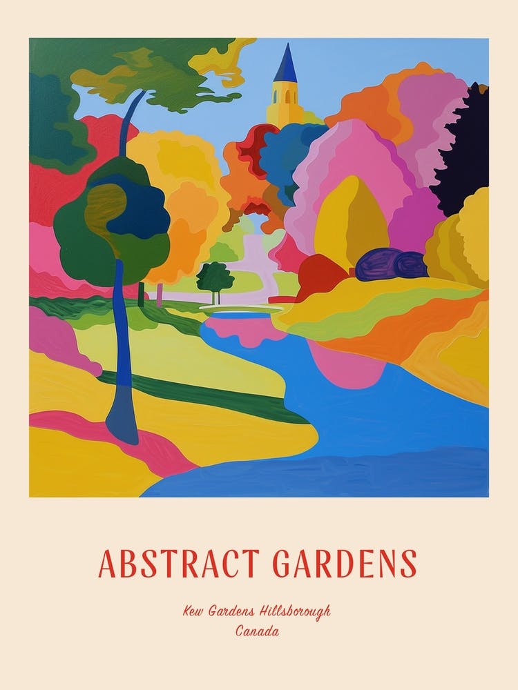 Colourful Gardens Kew Gardens Hillsborough Canada 3 Red Poster