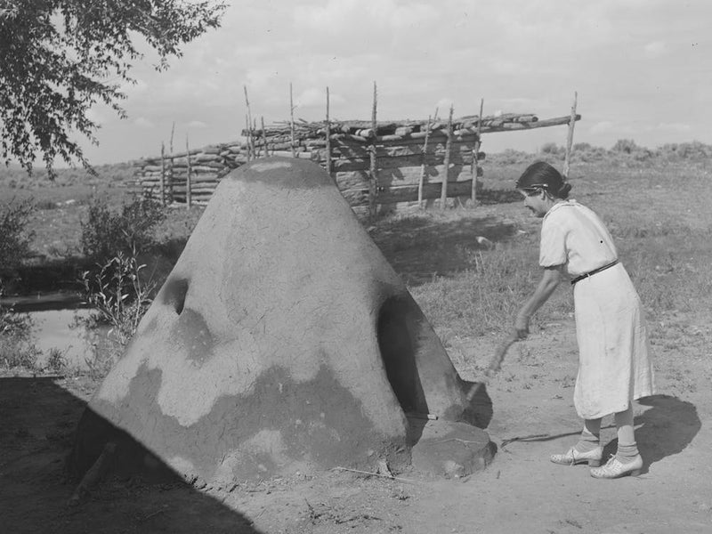 Outdoor Earthen Oven Of Spanish American Family Living Near Taos, New Mexico By Russell Lee