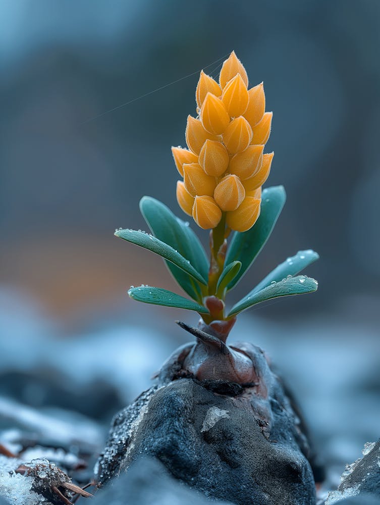 Fleur Épanouie Sur Les Rochers