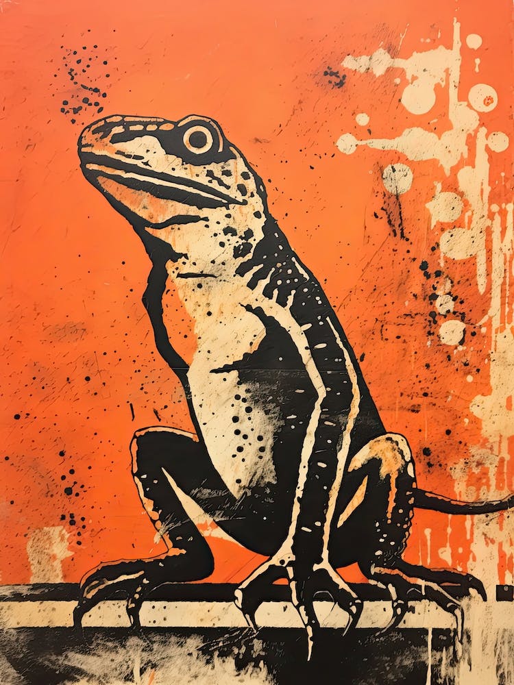Lézard, Dessin Animalier Gravure sur Bois 4