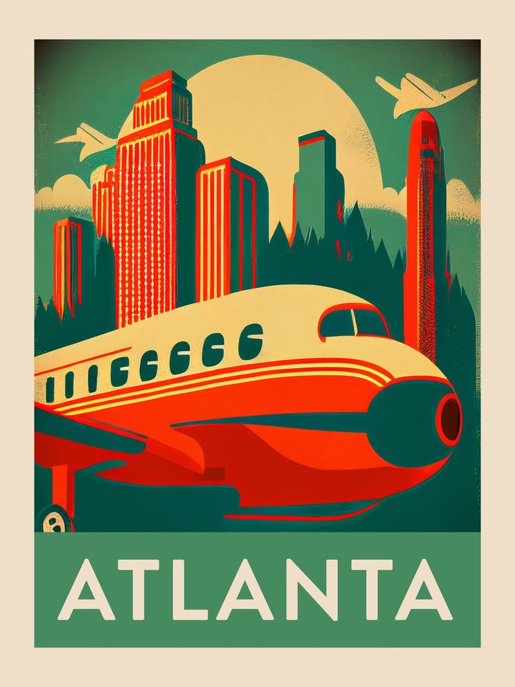 Atlanta Vintage Travel Poster