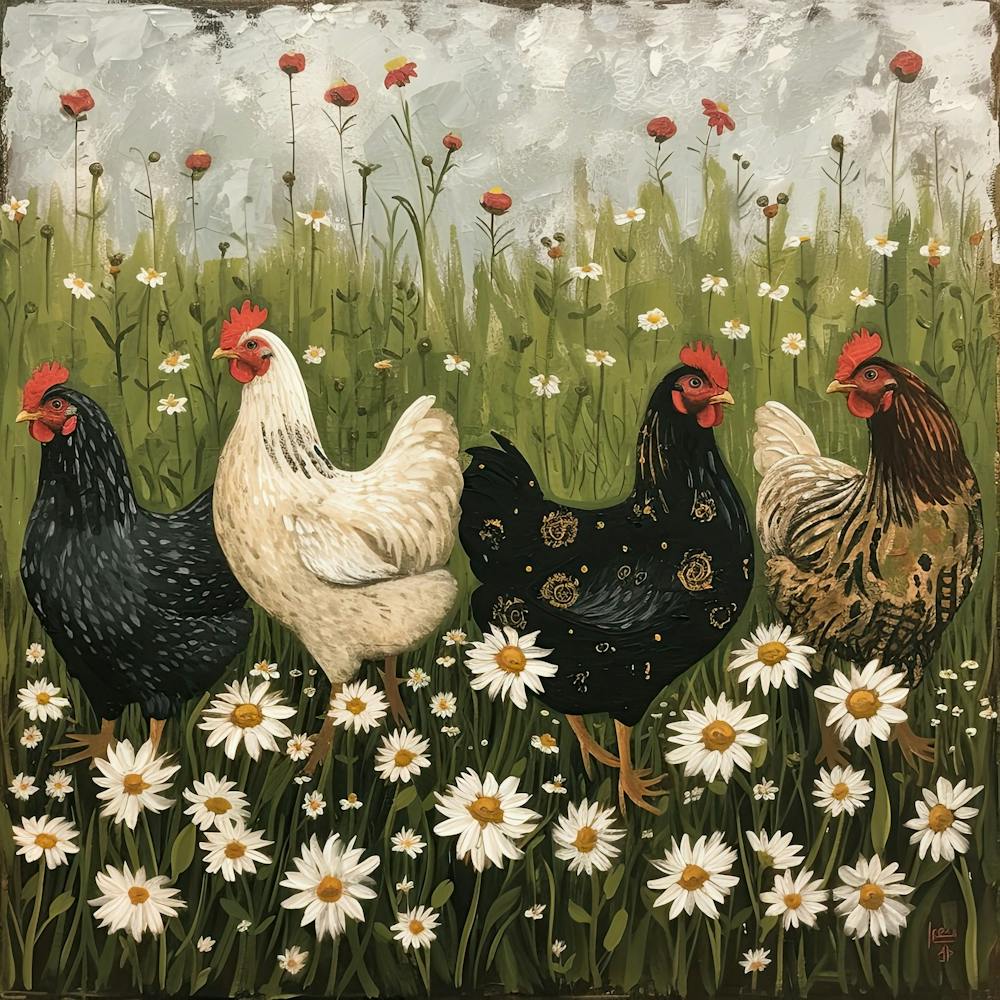 Chickens Fairycore Painting 4
