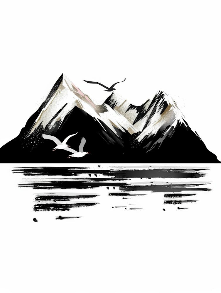 Mountains And Seagulls
