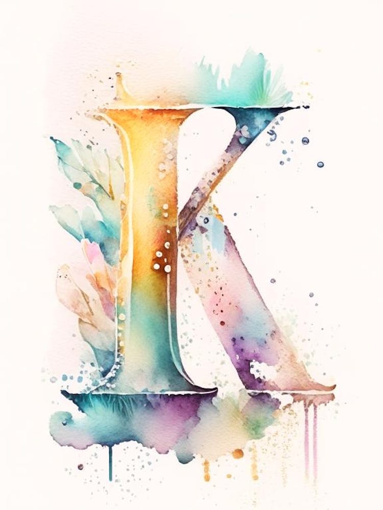 K, Letter, Alphabet Storybook Watercolour 1