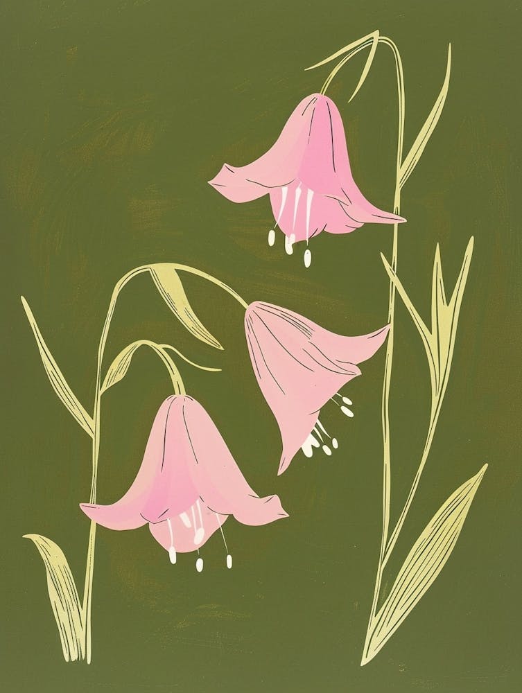 Pink & Green Bluebell 1