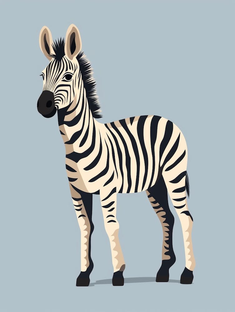 Baby Animal Illustration  Zebra 1