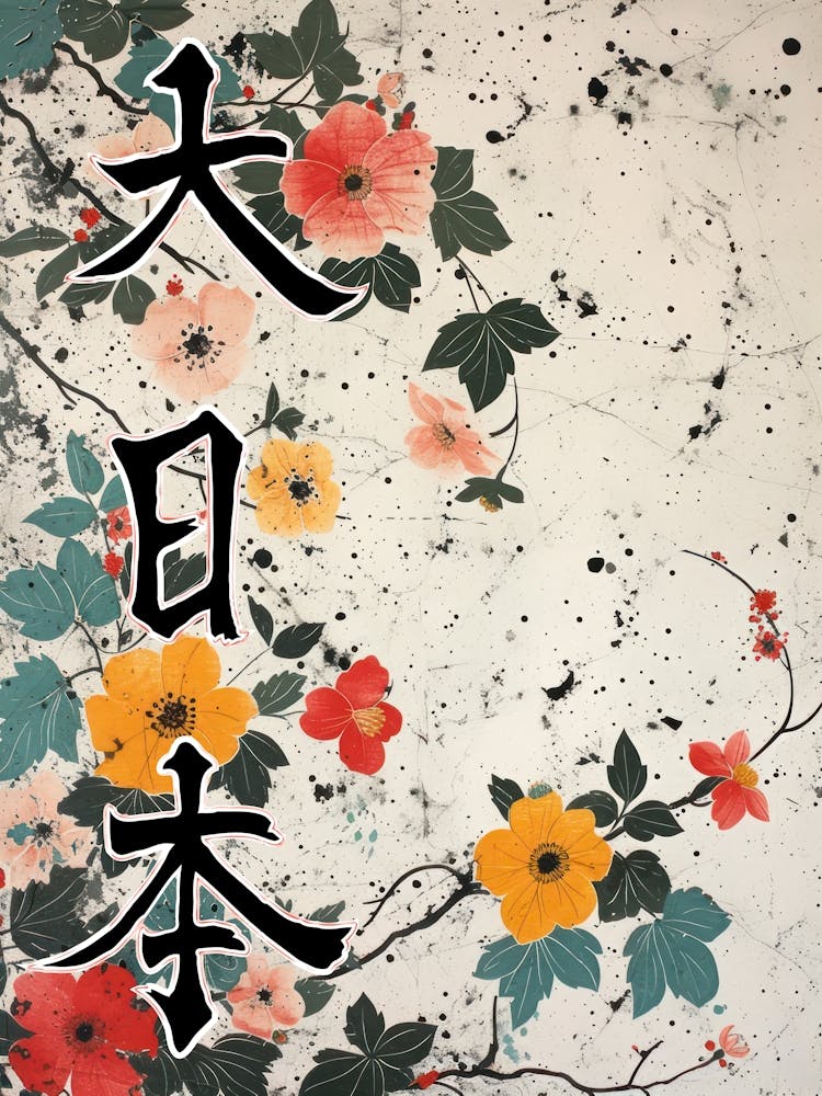 Hokusai Great Japan Poster Japanese Floral  34