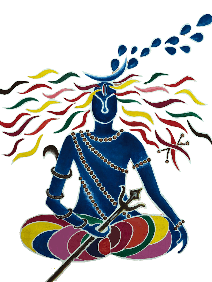 unique original oil painting of Lord Shiva by DollyJ 